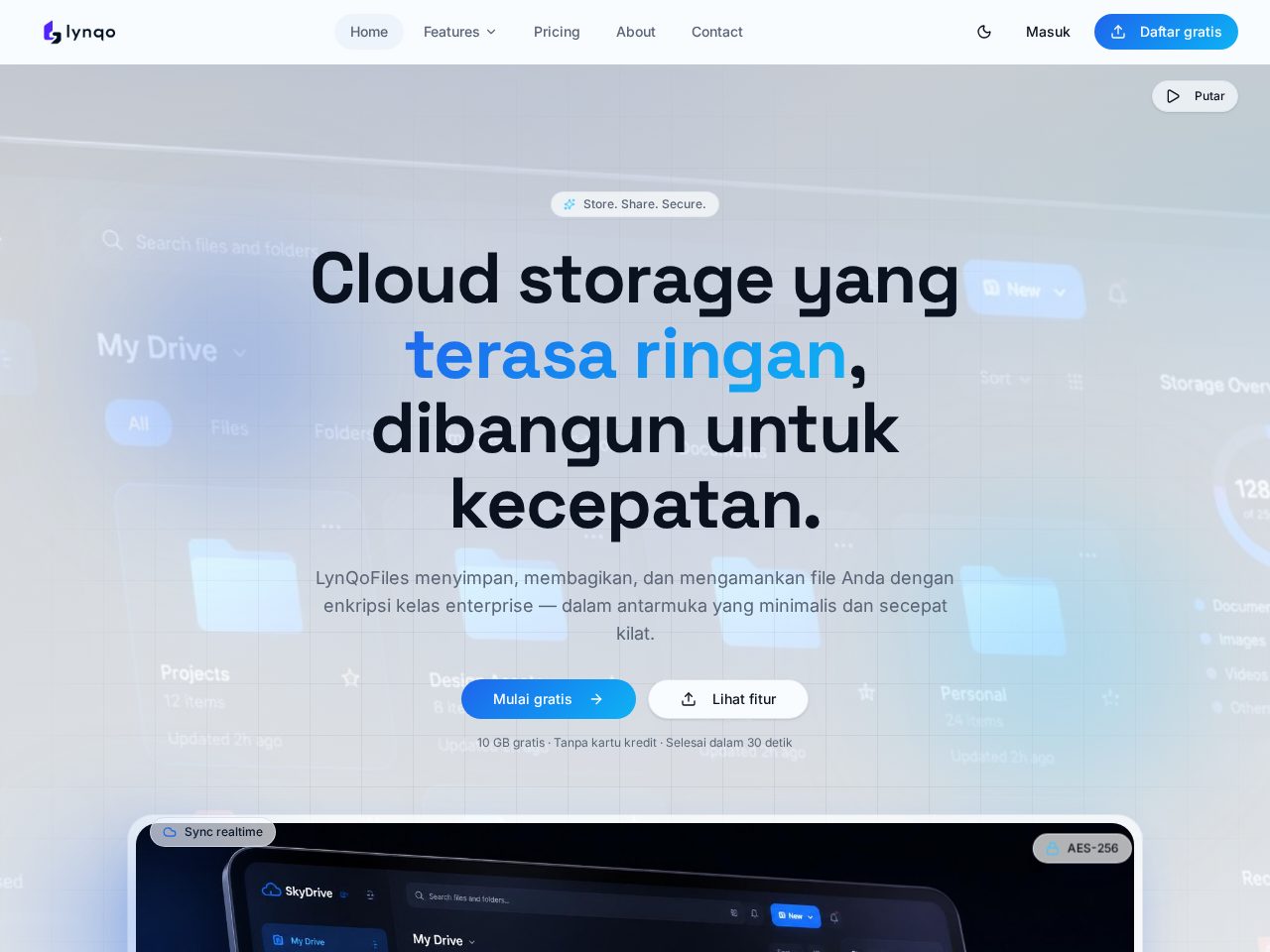 Tampilan website LynQoFiles